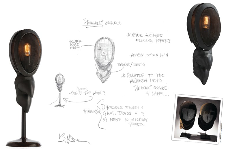 Influenced heavily by antique, late 18th century fencing masks, the Touché pieces hearken back to the collection’s theme of protection.